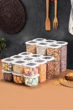 Set van 18 bewaarbakjes Kara | Heritage, Huis en Inrichting, Keuken | Tupperware, Verzenden, Nieuw, Wit