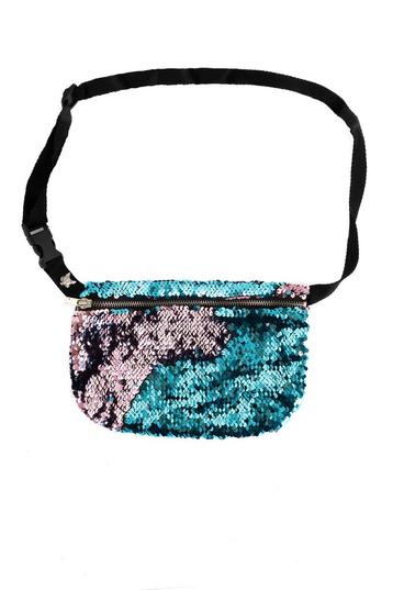 Grote Heuptas Pailletten Oceaanblauw Roze Heuptas Sequin Tas beschikbaar voor biedingen