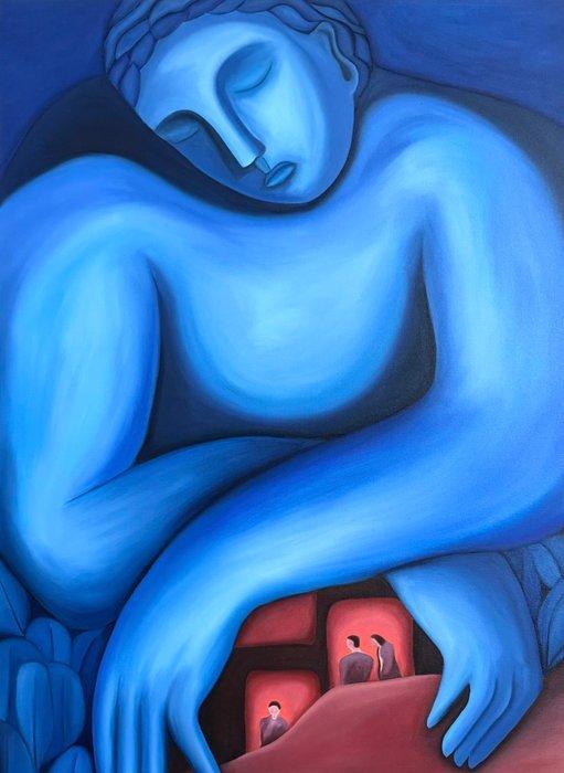 Sad monsters club / Jade Mouge - Le géant protecteur XL, Antiek en Kunst, Kunst | Schilderijen | Modern