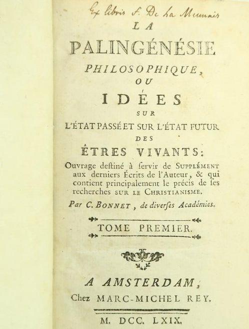 Charles Bonnet - La palingénésie philosophique ou Idées sur, Antiek en Kunst, Antiek | Boeken en Manuscripten