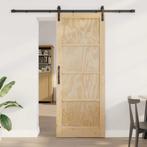 vidaXL Schuifdeur Naturel en zwart 83 x 211 cm, Doe-het-zelf en Bouw, Deuren en Vliegenramen, Verzenden, Nieuw