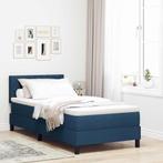 vidaXL Boxspring bed met matras met hoofdeinde Blauw 90 x, Huis en Inrichting, Slaapkamer | Bedden, Verzenden, Nieuw