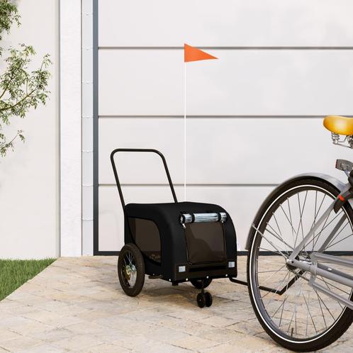 vidaXL Hondenfietstrailer oxford stof en ijzer zwart, Dieren en Toebehoren, Overige Dieren-accessoires, Nieuw, Verzenden