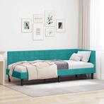 vidaXL Hoek Bed Frame met hoofdeinde Turquoise 80 cm x 200, Verzenden