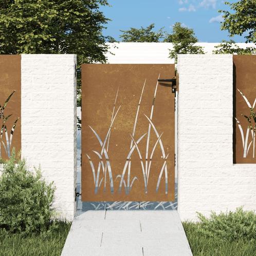 vidaXL Poort 85x125 cm grasontwerp cortenstaal, Tuin en Terras, Tuinpoorten, Nieuw, Verzenden