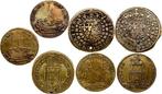 France. Lot Jetons 7 jetons de compte : cuivre, Louis XV,