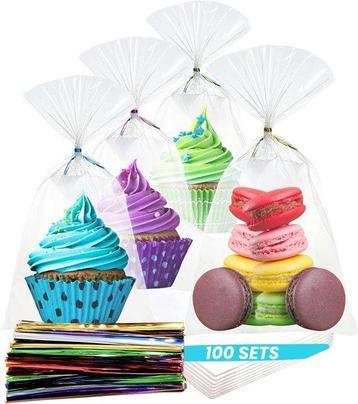 2dekans | Feestio Uitdeelzakjes Transparant - Traktatie beschikbaar voor biedingen