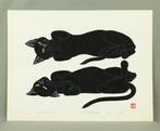 Original Woodblock Print - Cat (Lie down) - 15/100 - 1985