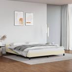 vidaXL Cadre de lit avec tête de lit Crème 180x200 cm, Neuf, Verzenden
