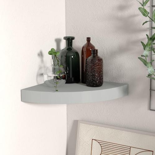 vidaXL Hoekschap zwevend 25x25x3,8 cm MDF grijs, Huis en Inrichting, Kasten | Wandmeubels, Nieuw, Verzenden