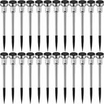 tectake 24 LED solarlampen meerkleurig - zilver, Jardin & Terrasse, Jardin & Terrasse Autre, Verzenden