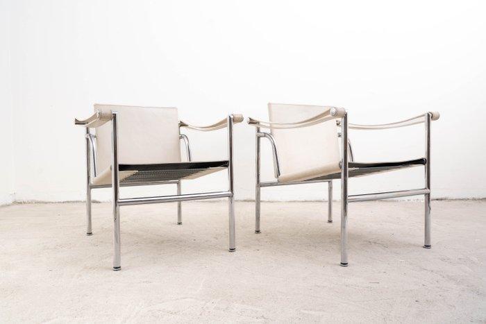 Cassina - Le Corbusier - Fauteuil (2) - LC1 - Chrome, Cuir -, Antiek en Kunst, Kunst | Designobjecten