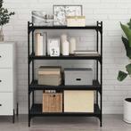 vidaXL Boekenplank Bord 4 pcs Zwart 80 x 40 x 1,5 cm Bewerkt, Huis en Inrichting, Kasten | Boekenkasten, Verzenden, Nieuw
