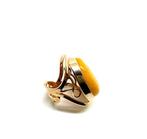 Natuurlijke Baltische Amber Ring # goud-verguld, Verzamelen, Mineralen en Fossielen