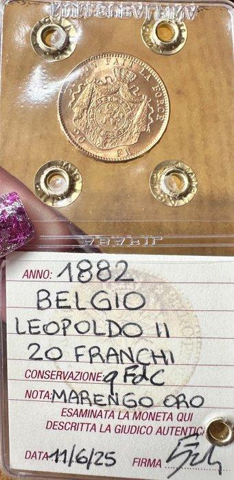 Belgique. Léopold II. 20 Francs 1882, Timbres & Monnaies