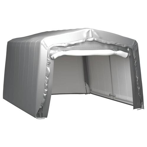 vidaXL Opslagtent 370x370 cm staal grijs, Tuin en Terras, Tuinhuizen, Nieuw, Verzenden