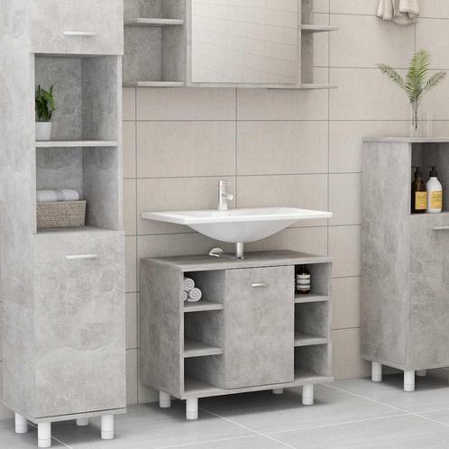 vidaXL Badkamerkast 60x32x53,5 cm bewerkt hout betongrijs, Huis en Inrichting, Badkamer | Badkamermeubels, Nieuw, Verzenden