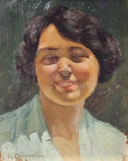 Augusto Cassandro (1902-1971) - Il sorriso, Antiek en Kunst, Kunst | Schilderijen | Klassiek
