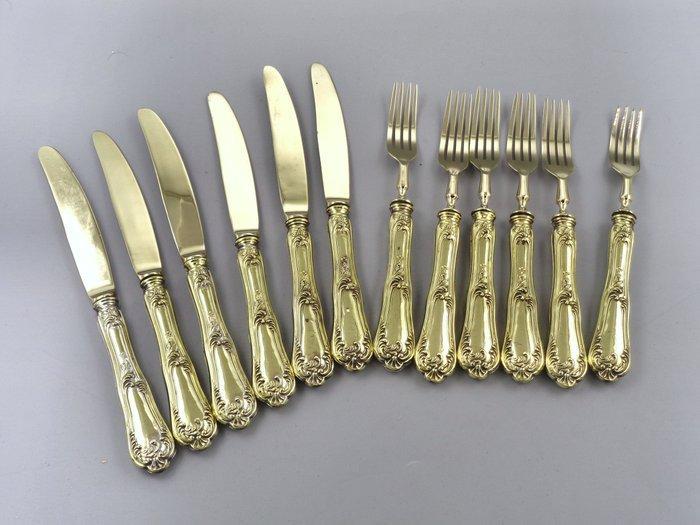 Solingen - Bestekset (12) - Verguld - Vintage, Antiek en Kunst, Antiek | Meubels | Tafels