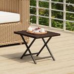 vidaXL Tafel inklapbaar 45x35x32 cm poly rattan bruin, Tuin en Terras, Tuintafels, Verzenden, Nieuw