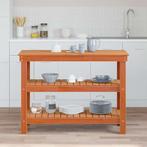 vidaXL Werkbank Wasbruin 110.5 x 50 x 80 cm Massief, Doe-het-zelf en Bouw, Verzenden, Nieuw