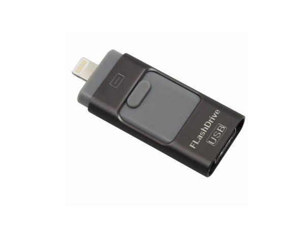 Veiling - Flashdrive 3 in 1 zwart - USB - Lightning - Micro, Computers en Software, USB Sticks