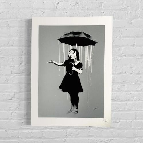 Genummerde Editie BANKSY Girl With Umbrella Lola, Antiek en Kunst, Kunst | Litho's en Zeefdrukken, Verzenden