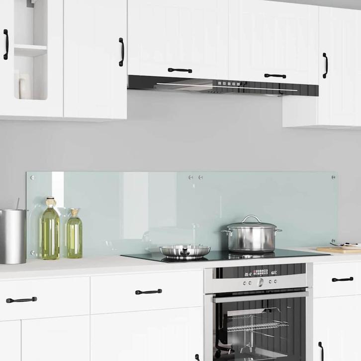 vidaXL Keuken Spatscherm Wit 90 x 40 cm gehard glas, Antiek en Kunst, Antiek | Keukengerei, Verzenden
