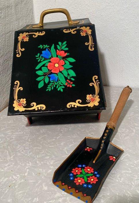 Hand-Painted - Folk Art - Openhaard accessoire - set - IJzer, Antiek en Kunst, Antiek | Overige Antiek