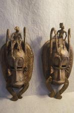 Mask - Een paar Afrikaanse Senufo bronzen Kpelie-maskers -, Antiek en Kunst