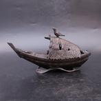 Encensoir - Bronze Boat-Shaped Incense Burner - Bronze, Antiquités & Art