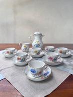 Meissen - Koffieservies (15) - Pittura di fiori con finiture