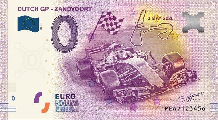 Nederland. 0 Euro Banknote 2020 Dutch GP Zandvoort Limited, Postzegels en Munten, Munten | Europa | Euromunten