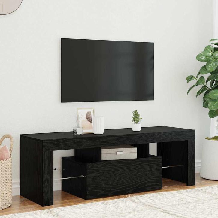 vidaXL TV Kast Zwart 120 x 35 x 40 cm Bewerkt hout, Huis en Inrichting, Kasten |Televisiemeubels, Nieuw, Verzenden