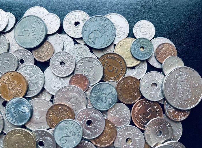 Denemarken. About 100 old coins from Denmark (Zonder, Postzegels en Munten, Munten | Europa | Niet-Euromunten