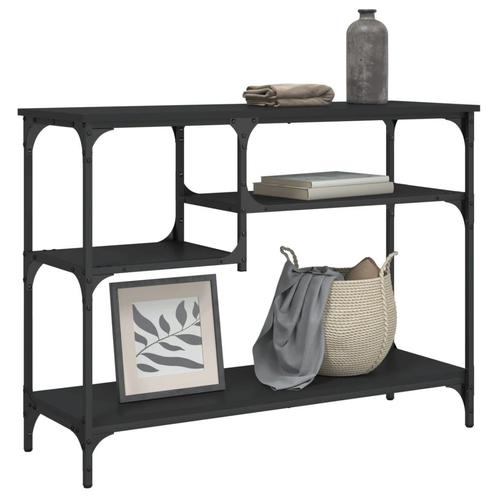 vidaXL Wandtafel met schappen 100x35x75 cm zwart, Huis en Inrichting, Tafels | Bijzettafels, Nieuw, Verzenden