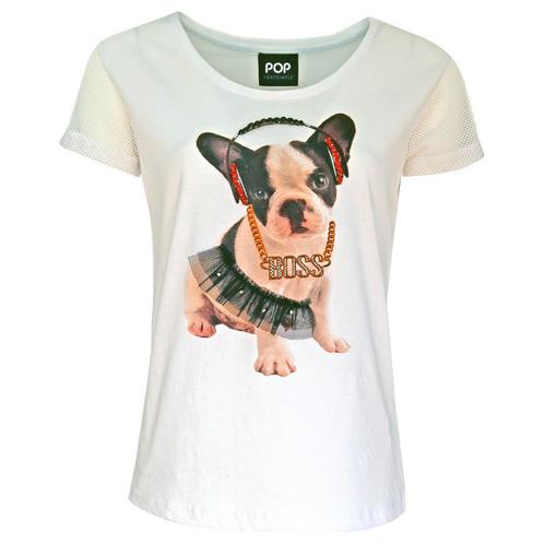 Verysimple • wit shirt met hond • 38 (IT44), Kleding | Dames, Blouses en Tunieken, Wit, Nieuw, Maat 38/40 (M), Verzenden