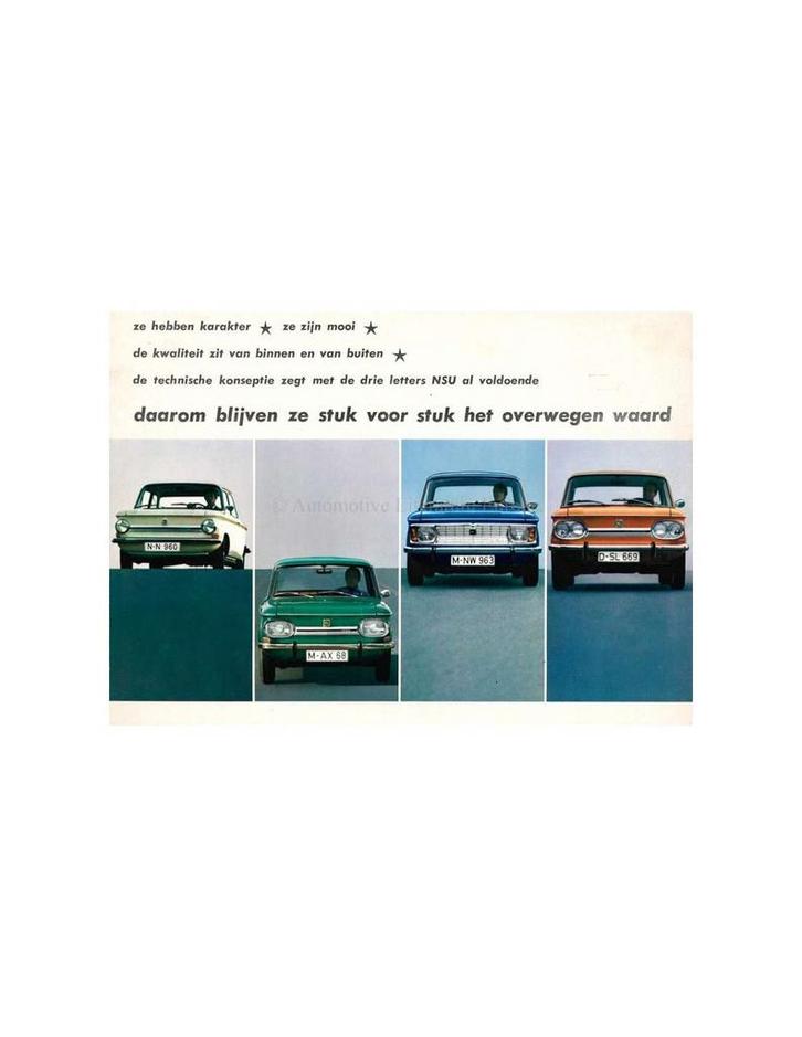 1971 NSU PROGRAMMA BROCHURE NEDERLANDS, Boeken, Auto's | Folders en Tijdschriften