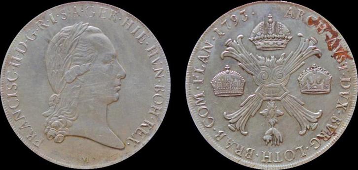 Austrian Netherlands Italy Frans Ii 1 kronenthaler 1793m..., Postzegels en Munten, Munten | Europa | Niet-Euromunten, België, Verzenden