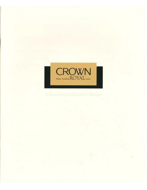 1993 TOYOTA CROWN ROYAL BROCHURE JAPANS, Boeken, Auto's | Folders en Tijdschriften, Ophalen of Verzenden