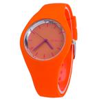 Fako® - Horloge - Geneva - Siliconen Ultra - Oranje, Verzenden, Nieuw