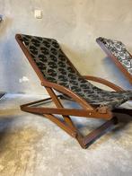 Klapstoel - Teak - Twee Vintage Teak Houten Ligstoelen
