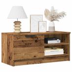 vidaXL Tv-meubel 80x35x36,5 cm bewerkt hout oud houtkleurig, Huis en Inrichting, Verzenden, Nieuw
