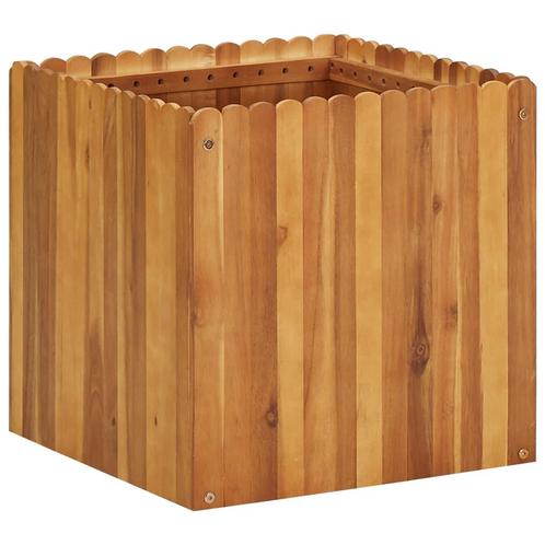 vidaXL Plantenbak verhoogd 50x50x50 cm massief acaciahout, Tuin en Terras, Bloempotten, Nieuw, Verzenden