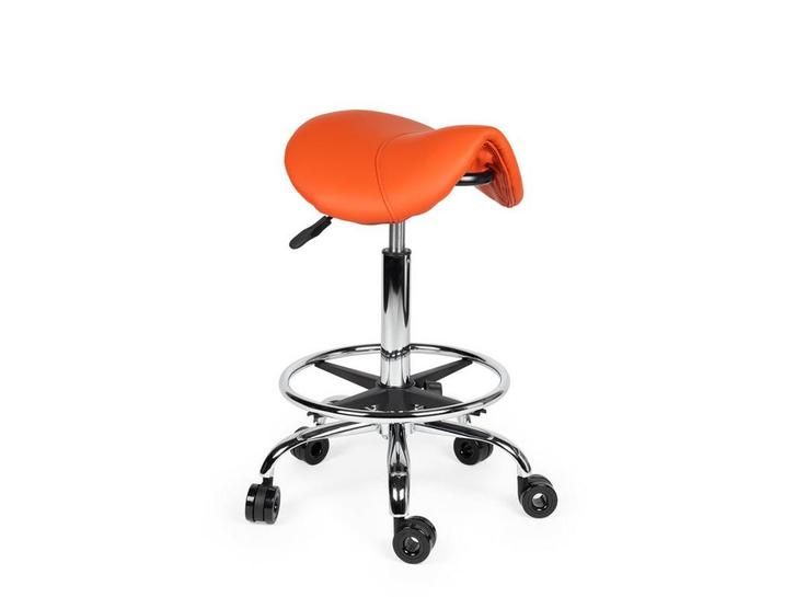 Kapperskruk Oranje - Standaard Zithoogte met Voetsteun, Huis en Inrichting, Krukjes, Nieuw, In hoogte verstelbaar