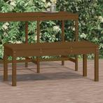 vidaXL Tuinbank 109x44x45 cm massief grenenhout honingbruin, Tuin en Terras, Tuinsets en Loungesets, Verzenden, Nieuw