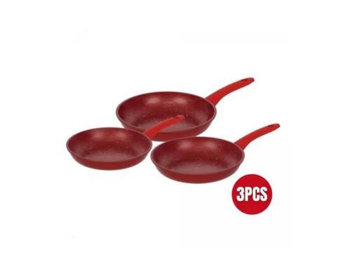 Veiling - Herzberg 3-delige pannenset - HG-04807RED, Maison & Meubles, Cuisine | Casseroles & Poêles