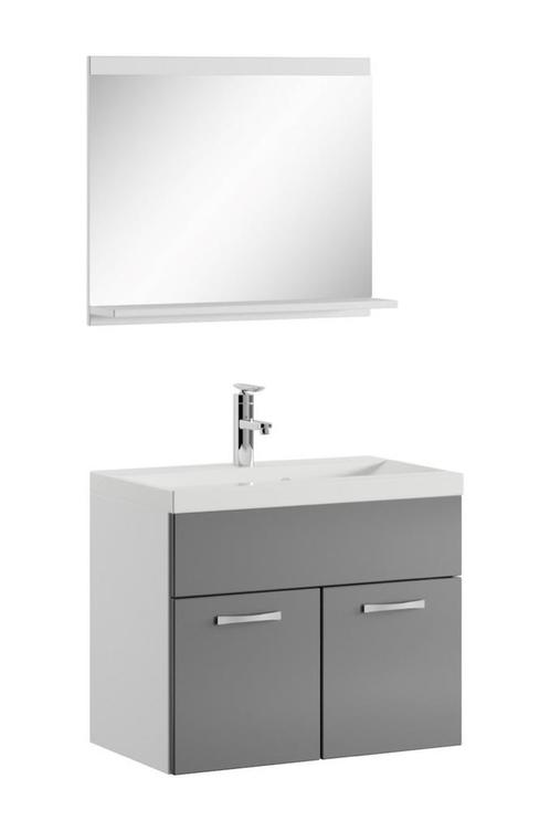 Badkamermeubel Montreal Set 02 60 x 35 cm Grijs Badmeubel, Huis en Inrichting, Badkamer | Badkamermeubels, Nieuw, Verzenden