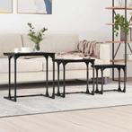 vidaXL Nest Koffietafel 3 pcs Zwart eiken 50.5 x 35 x 53 cm, Huis en Inrichting, Verzenden, Nieuw