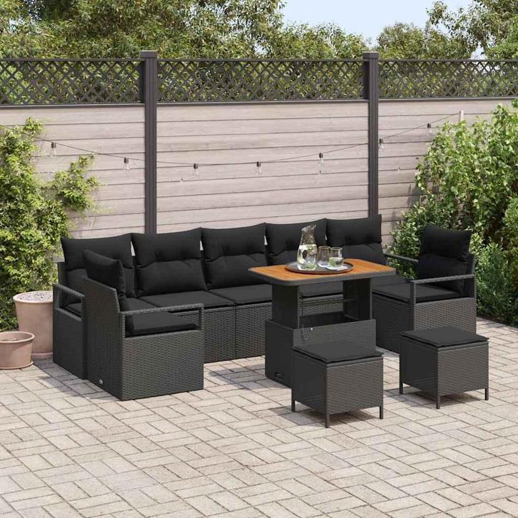 vidaXL Tuinbank Set met kussen met opslag met kussen 10 pcs, Tuin en Terras, Tuinsets en Loungesets, Nieuw, Verzenden